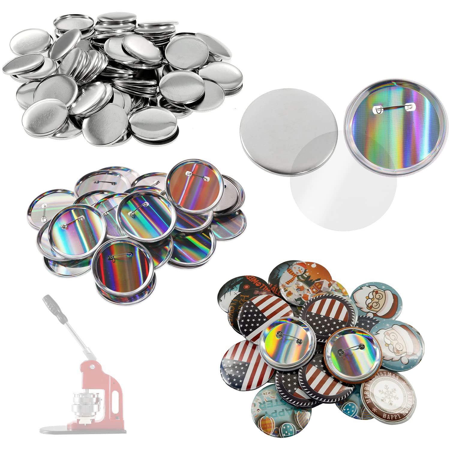 Dyna-Living Metal Badge Button Pin DIY Pin Kit Metal Button Pin Badges Kit for Handicraft Souvenirs Gifts