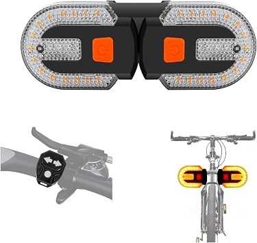 Bike Turn Signals, Turn Signals for ebike with Horn, Bike Tail Light 5 Modes Lighting Strobe Front and Rear Bike Lights, USB Charging Wreless Remote Search B0G9LNYJ3Q for Upgraded Version