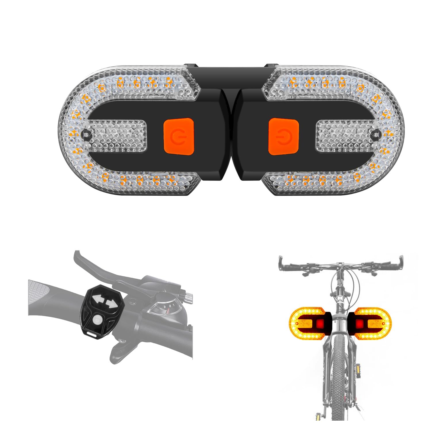 Bicycle Turn Signals, eBike Mods Blinker Taillights for Night Riding, Rechargeable Tail Light for Dirt Bike E-Bike Motorcycle Scooter MTB Front and Rear Road Cycling Kids Adult Biking Safty