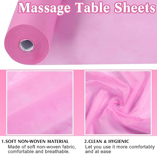 Miniatura 4 de Buryeah 1 rollo de 50 sábanas desechables no tejidas para mesa de masaje, cubierta de cama para spa, tatuaje, salón de belleza, hoteles, 32 x 71
