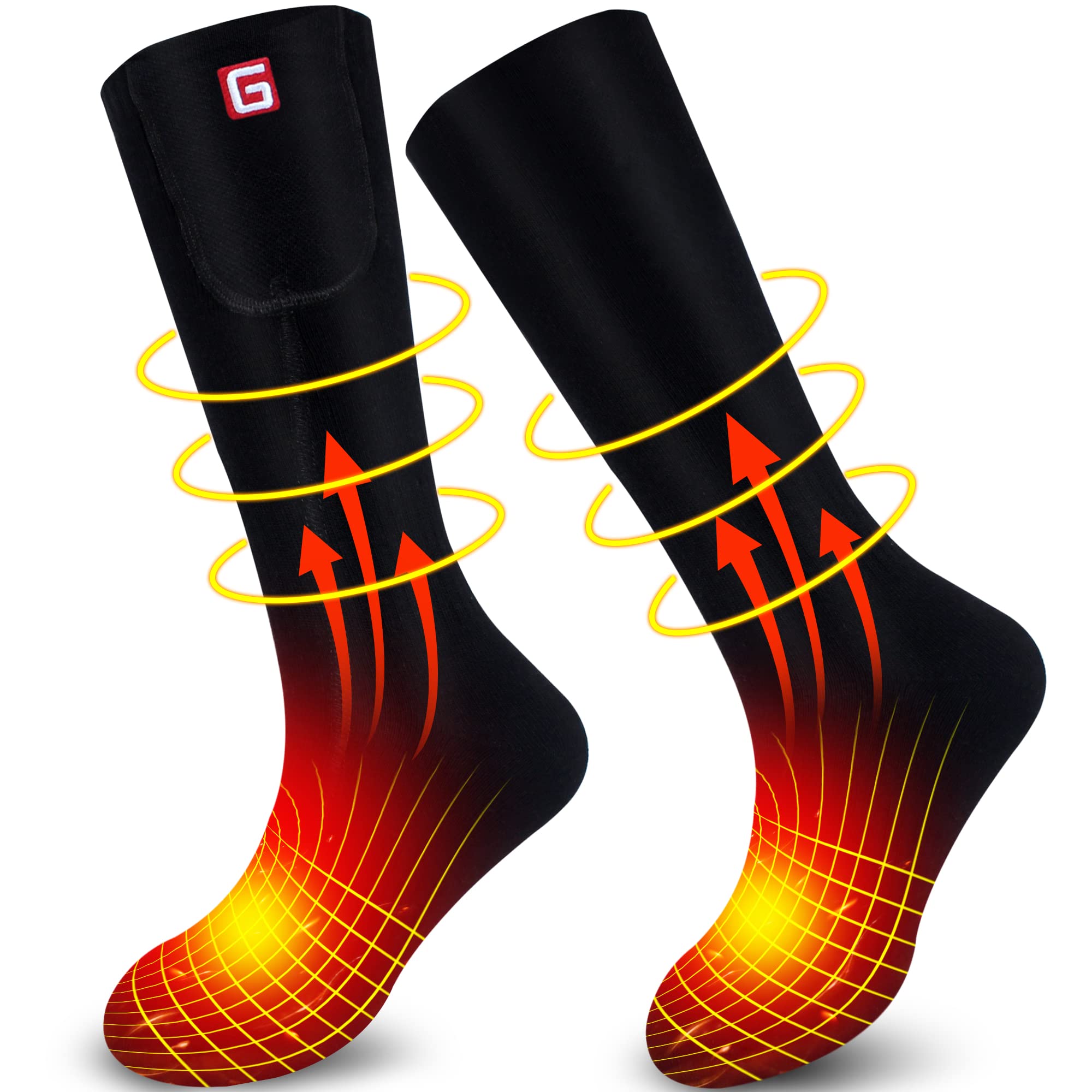 Electric Rechargeable Heated Socks Women,Battery Powered Socks Thermal Insulated Socks Warm Winter Heated Sox for Skiing Running Hiking Camping,Winter Thick Warm Cotton Sox Heating Foot Warmer