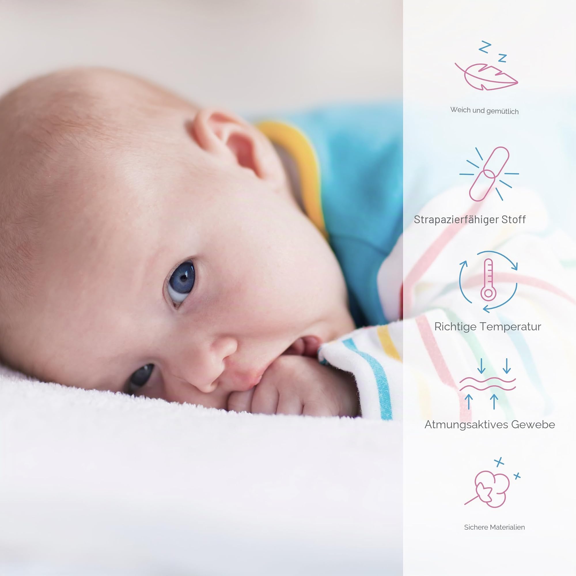 Frottee/Protektor für Wickelauflage mit erhöhtem Rand - Weiß