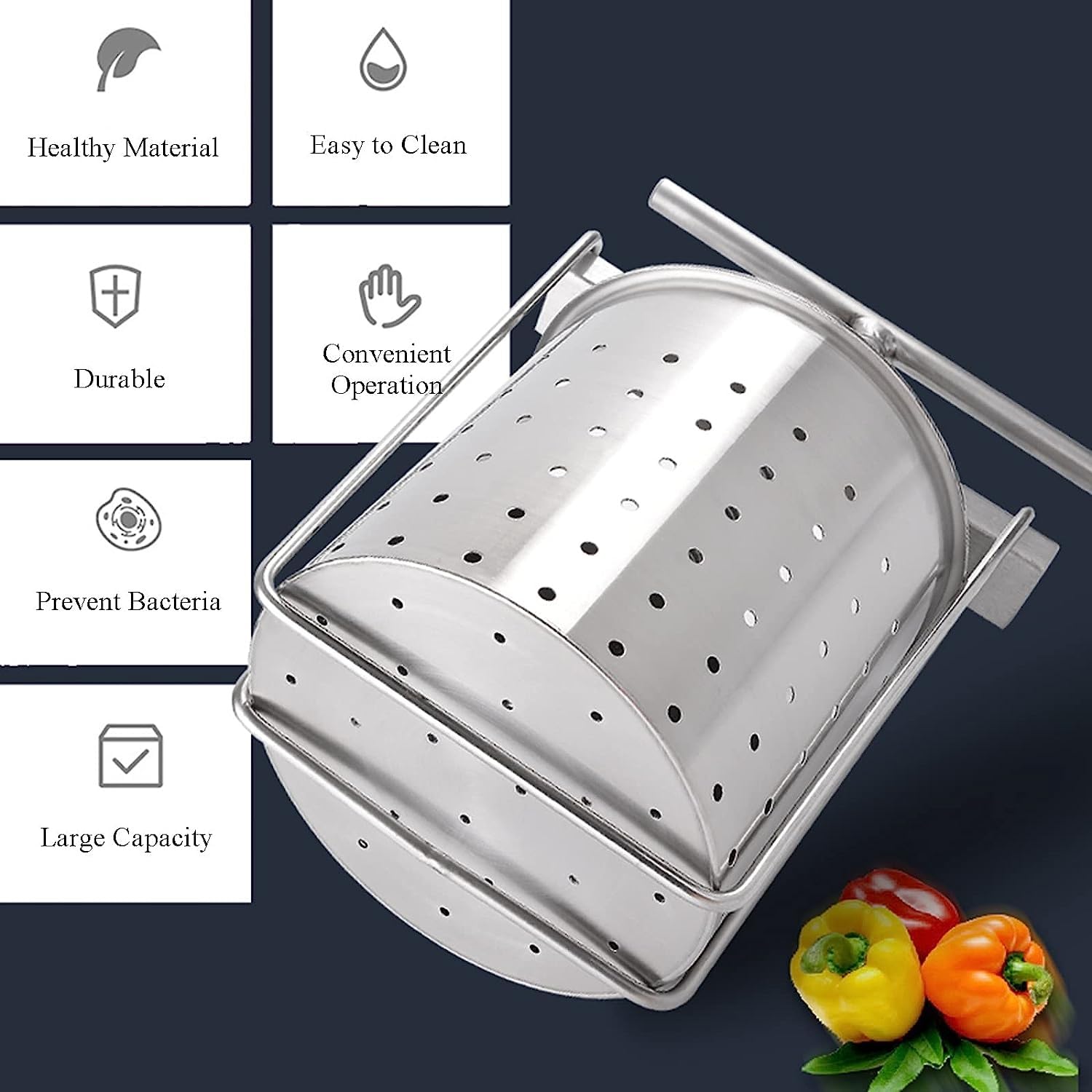 Extractor de miel, prensa manual de frutas, prensa doméstica manual, prensa de vino de frutas con cesta de acero inoxidable para sidra y elaboración de vino.