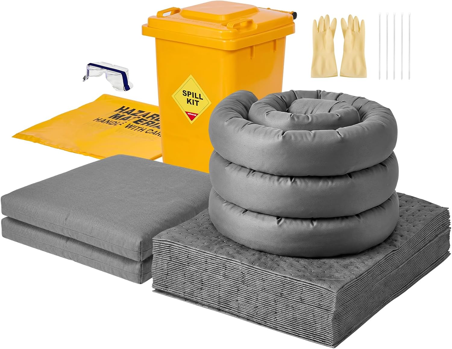 VEVOR Complete Spill Absorbent Kit for Oil & Water Heavy-Duty Absorbing Set