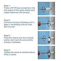 Vista 4 de 40 anclajes autoperforantes de plástico de nailon prémium con tornillos Hasta 75 libras (BCP952)