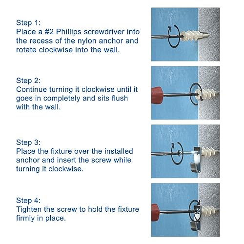 Miniatura 4 de 40 anclajes autoperforantes de plástico de nailon prémium con tornillos  Hasta 75 libras (BCP952)