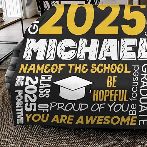 Miniatura 3 de Manta personalizada de clase 2022 con nombre, manta para personas mayores 2022, regalo de felicitación personalizado, divertida graduación 2022, 40