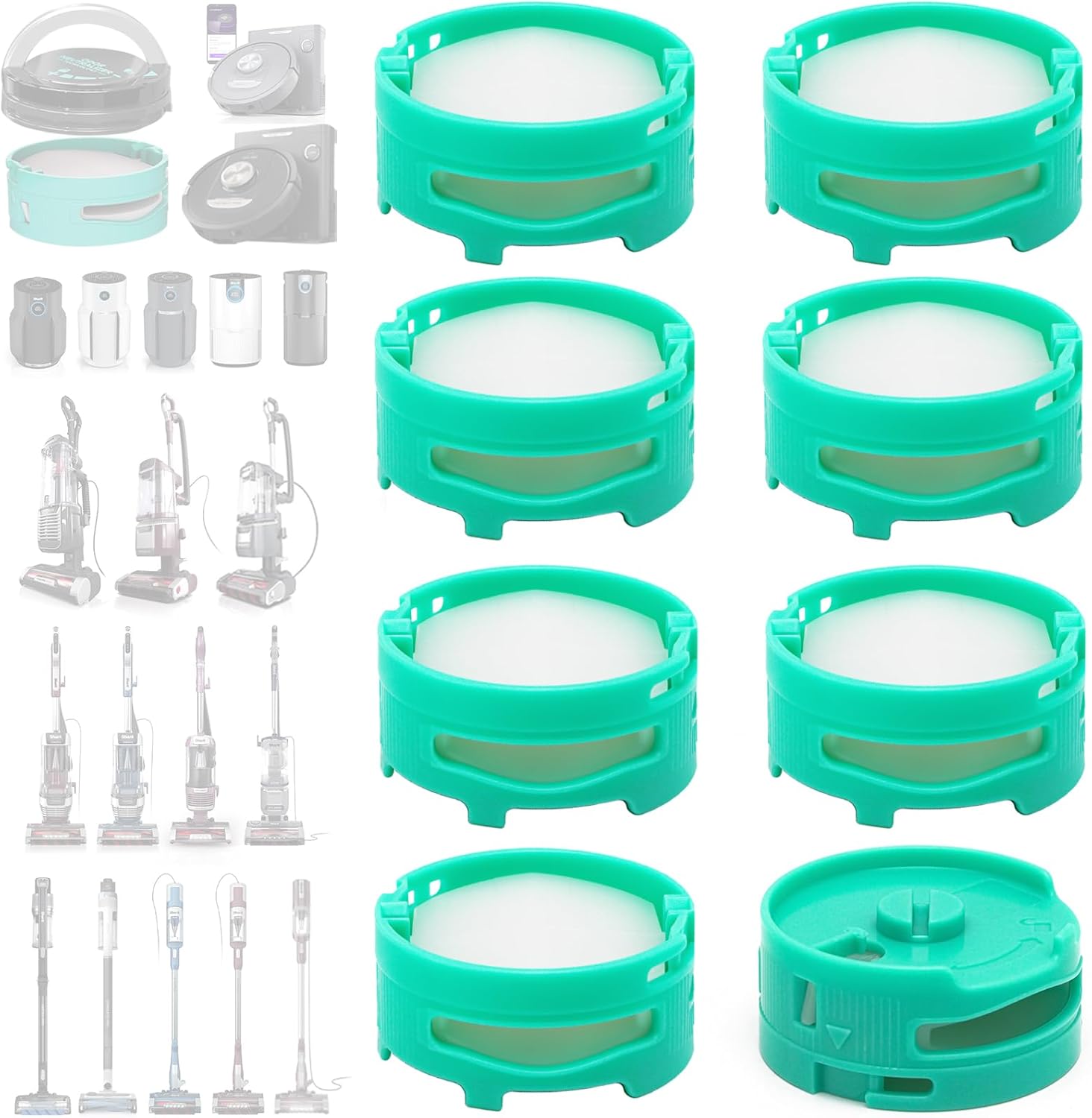 [8 Pack] Odor Neutralizer Technology Replacement Cartridges: Compatible with Shark Stratos AZ4002 AZ3002 AZ3000 HZ4001 HZ4002 IZ862H IZ562H ZD550 Upright Vacuum Cleaner Part 1541FC3000 - Original
