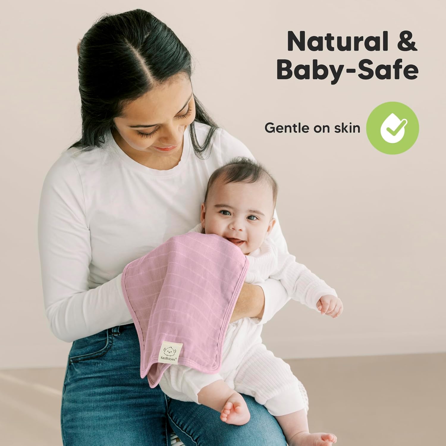 KeaBabies 5-Pack Muslin Burp Cloths for Baby Boys, Girls - Baby Burp Cloths Neutral, Soft and Absorbent Burp Clothes, Burping Cloths for Babies, Burp Rags, Baby Girl & Boy Burp Cloth, Baby Essentials