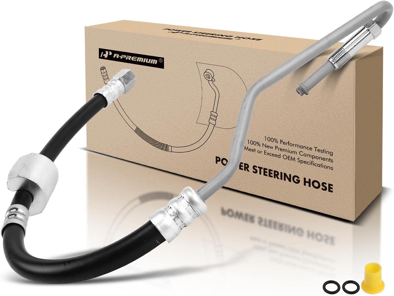 A-Premium Power Steering Pressure Hose Line Assembly Compatible with Dodge Ram 2500 Pickup 2009-2010, Ram 3500 Pickup 2009, V8 5.7L & Ram 1500 2011-2012, 2500 3500 2012, L6 6.7L, with Threaded Fitting