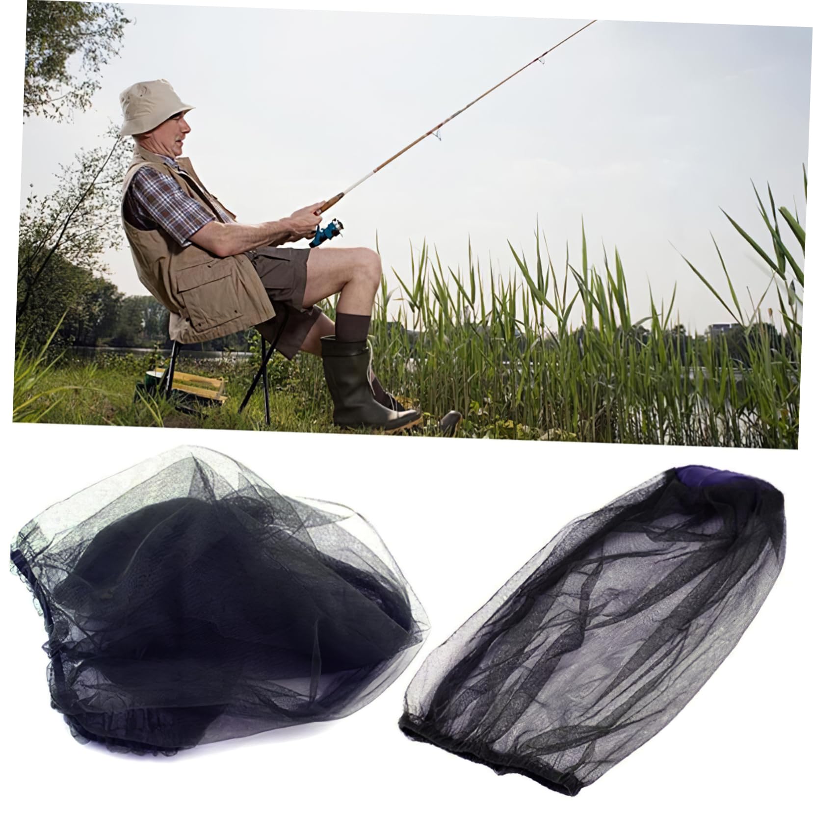 Gatuida 5 Ensembles Filet Anti-Insectes Portable Moustiquaire Extérieure pour Tête De Moustique Costume Nette De Moustiques Accessoire De Randonnée Filet De Pêche Polyester 4 Pièces * 5