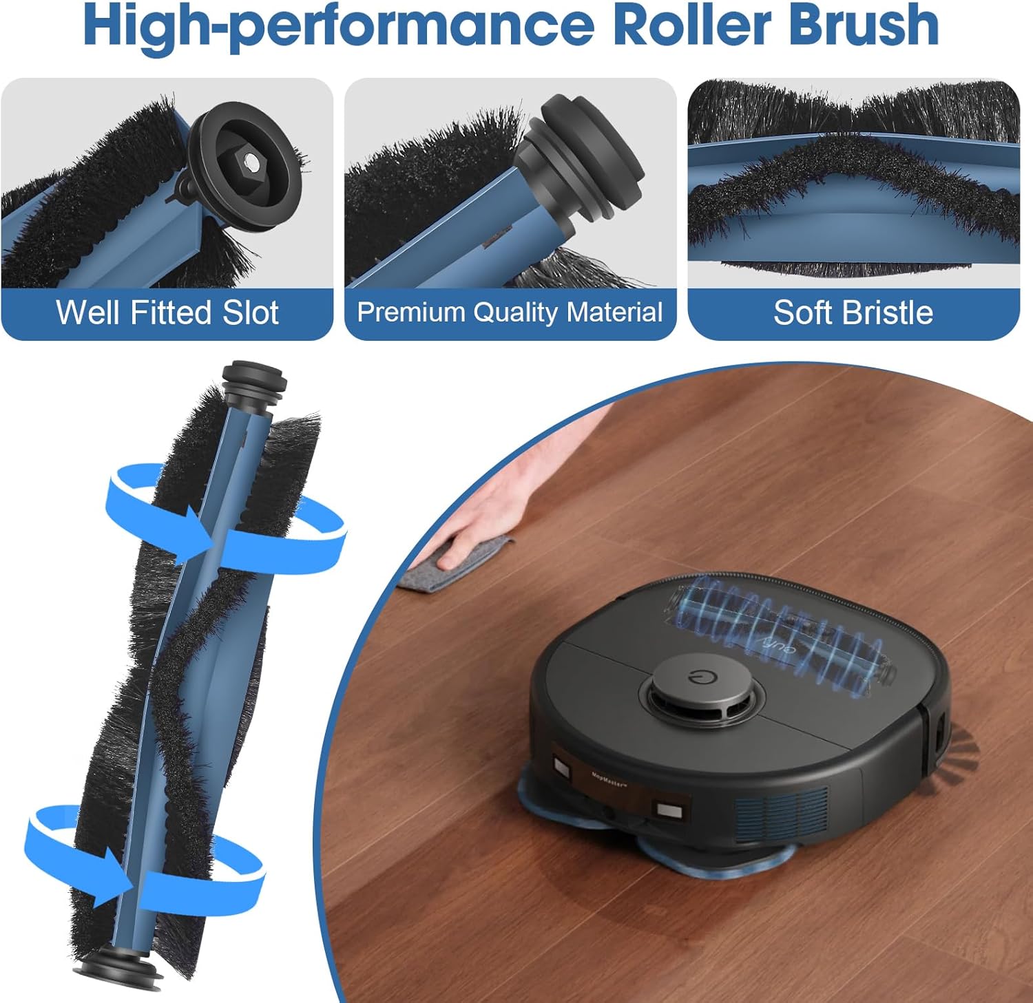 21-Pack X10 Pro Omni Replacement Accessories Kit Compatible with Eufy X10 Pro Omni Robot Vacuum Cleaner Includes Main Brushes, Filters, Dust Bags, Mop Pads, Side Brushes, Cleaning Tools