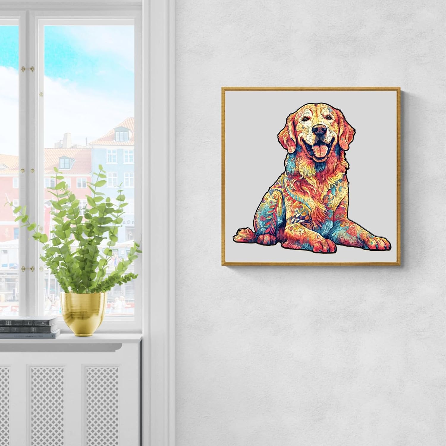 WOODBESTS Wooden Puzzles for Adults - Loyal Golden Retriever, Dog Wooden Jigsaw Puzzle, Unique Animal Wood Puzzles Adult, Xmas Gifts for Puzzle Lovers(200 Pcs, M, 12.5"x11.9")