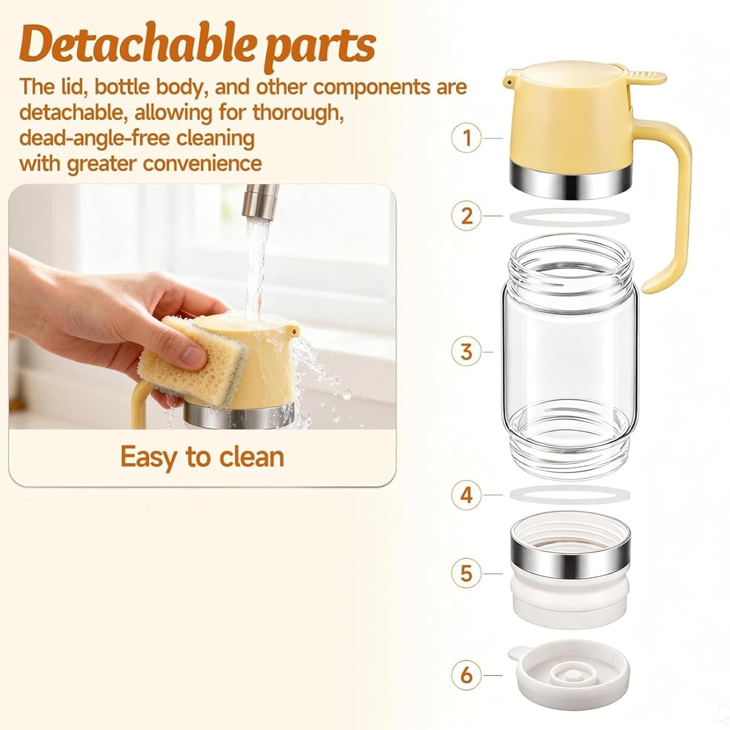 Mess Free Honey Dispenser, 10oz Upgrade Syrup Pot, Glass Honey Jar with Handle and Stand, Leak-Proof Maple Syrup Container, Oil & Condiment Pump, For Coffee Pancakes Waffles (1PCS)