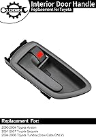 Vista 2 de Gledewen Manija de puerta interior con bisel, compatible con Toyota Avalon Sequoia Tundra 2000-2007 (solo cabinas de tripulación), gris
