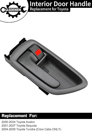 Vista 14 de Manijas de puerta interiores con bisel (par), color gris, compatible con Toyota Avalon Sequoia Tundra 2000-2007 (solo cabinas de tripulación)