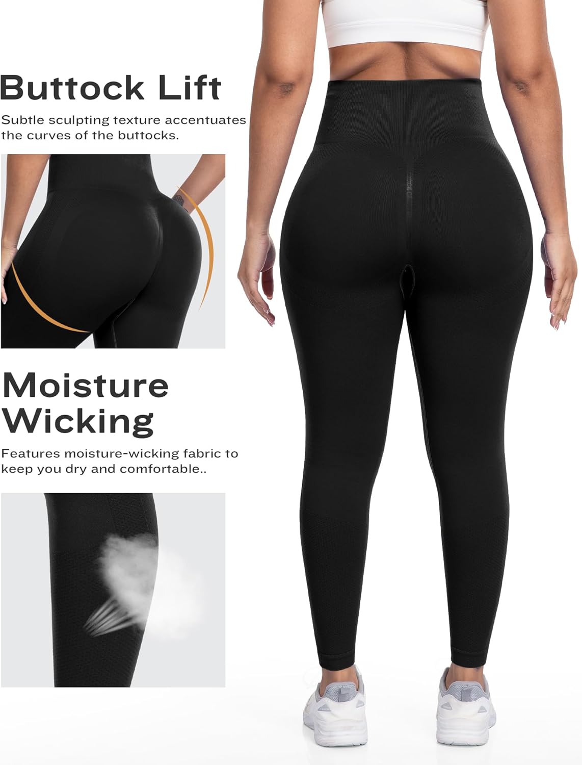 NORMOV Seamless Workout Butt Lifting Leggings - Booty Scrunch Gym Leggings for Women - Image 7