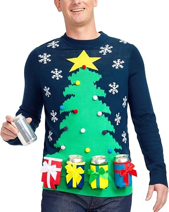 Tipsy Elves Ugly Christmas Sweaters for Men - Colorful and Funny Mens Christmas Sweaters - Hilarious Holiday Pullovers