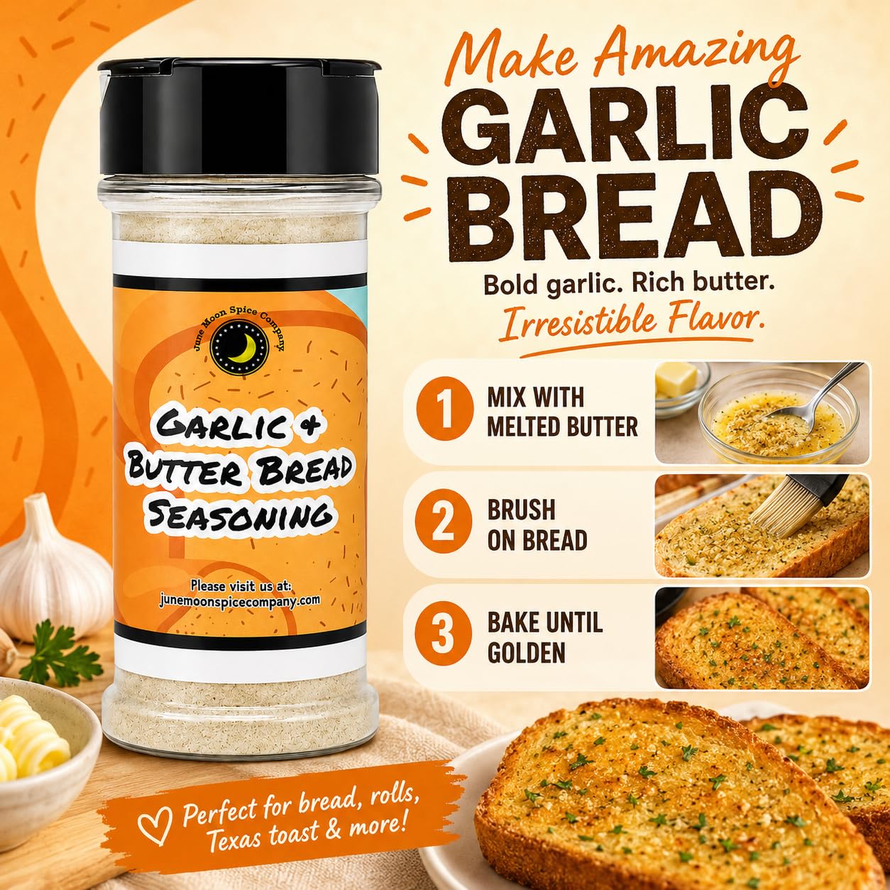 Garlic Butter Bread Seasoning | Savory Blend for Bread, Pasta & More image 3