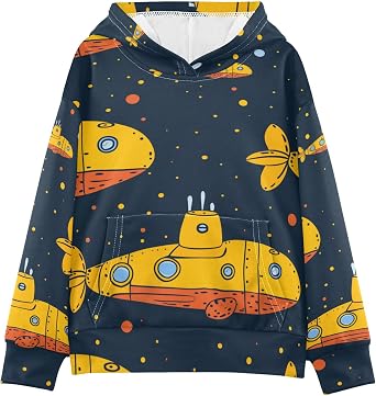 Hoodies for Boys Girls, Hooded Pullover Sweatshirt for Kids 4-14 Years