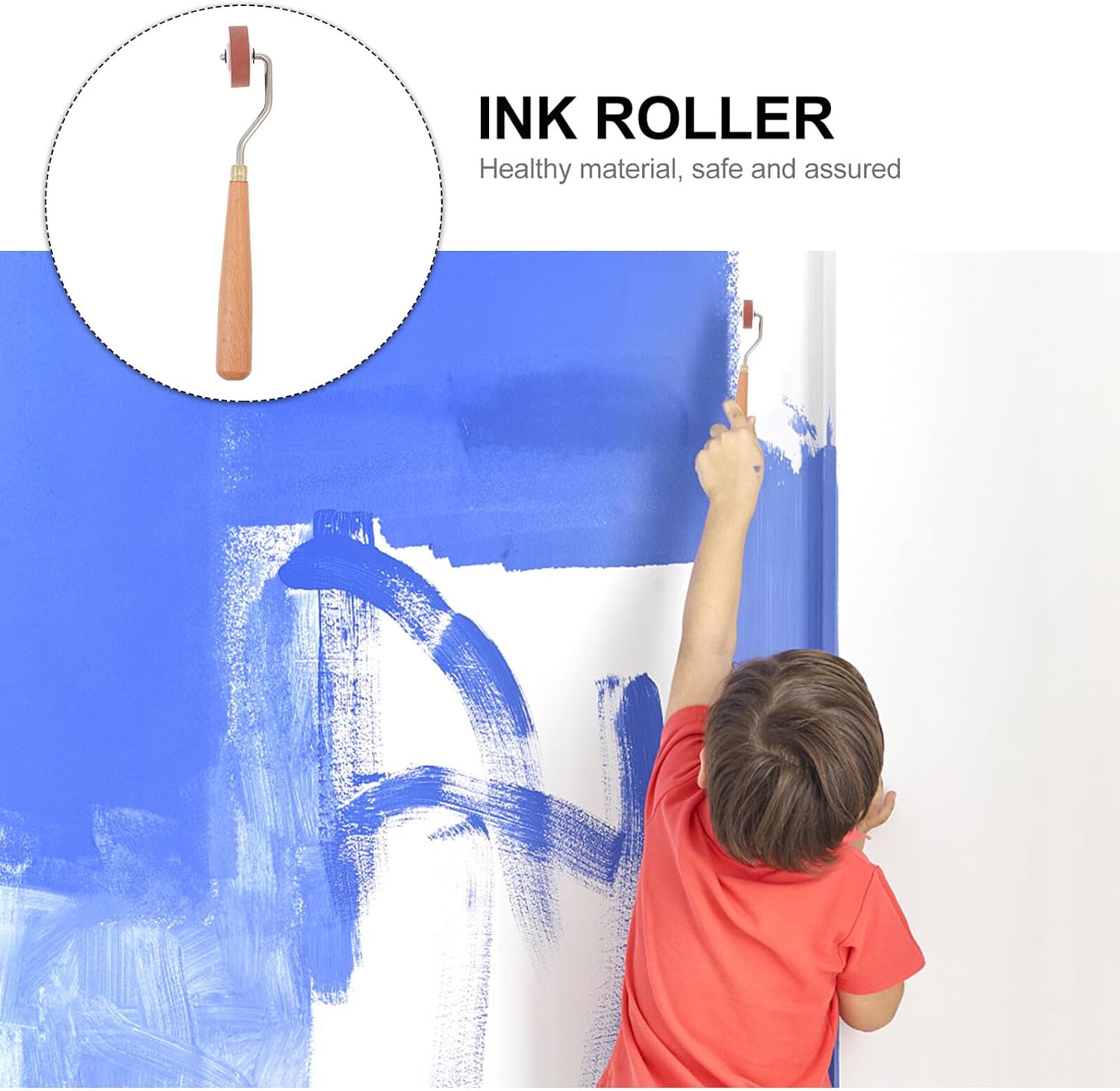 Unomor Hard Rubber Roller for Printmaking Ink Application Crafting Tool for Painting Stamping DIY Artwork and Scrapbooking Rubber Ink Applicator