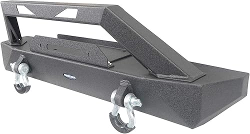 Miniatura 4 de u-Box Wrangler CJ7 Parachoques delantero rechoncho con placa de cabrestante y anillos en D compatible con Jeep Wrangler CJ7 1976-1986