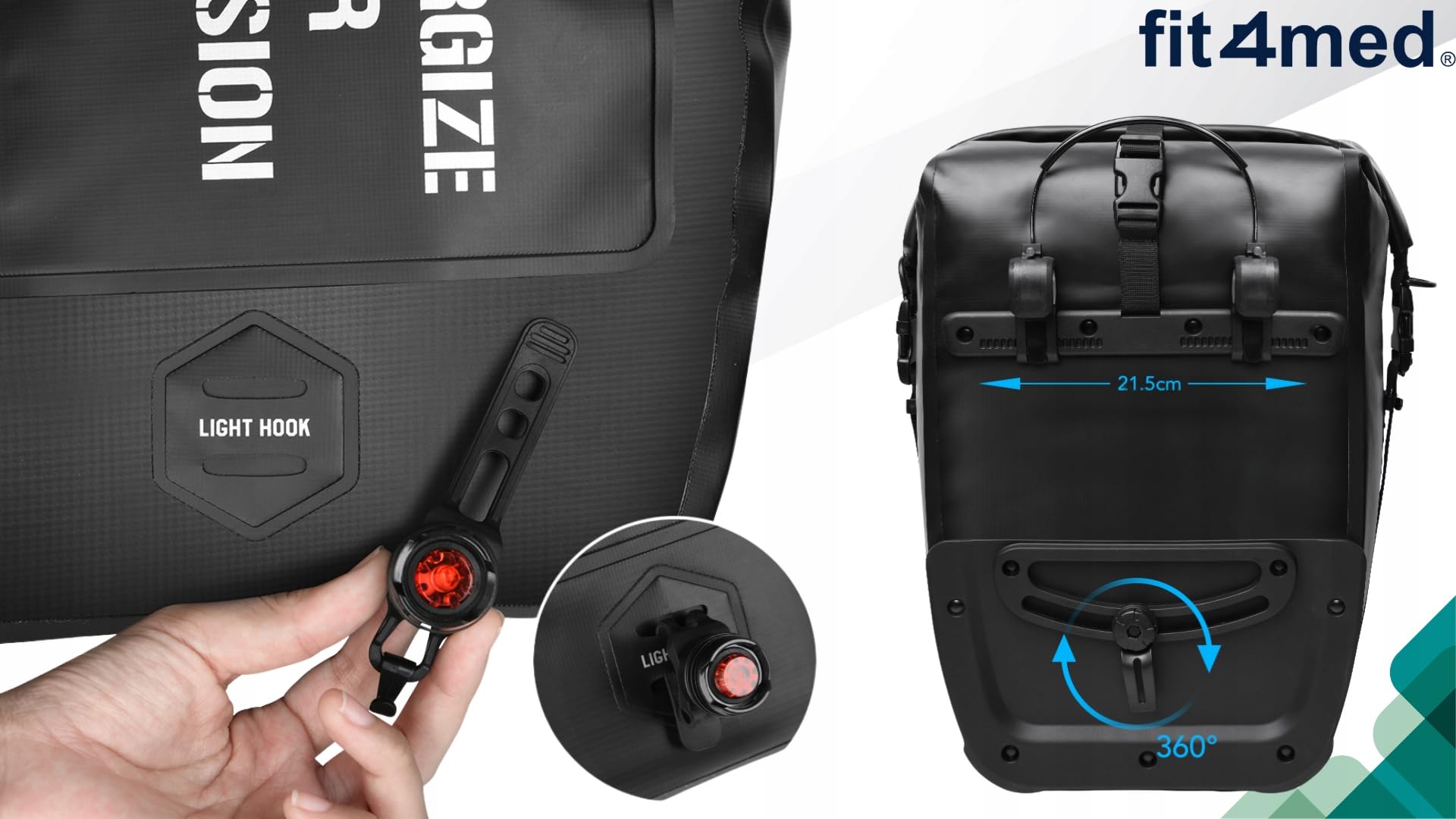 SAKWA ROWEROWA TORBA NA BAGAŻNIK TYŁ BACK-ROLLER ROLOWANA DUŻA WODOODPORNA fit4med