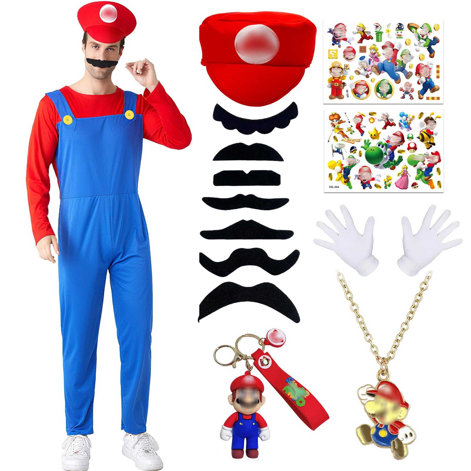 Kitimi Disfraz de Mari Adulto Niños, Disfraz con Body, Gorro, Llavero y Guantes, Carnaval Halloween Cosplay Decoración para Niño Mujer Niño Adulto