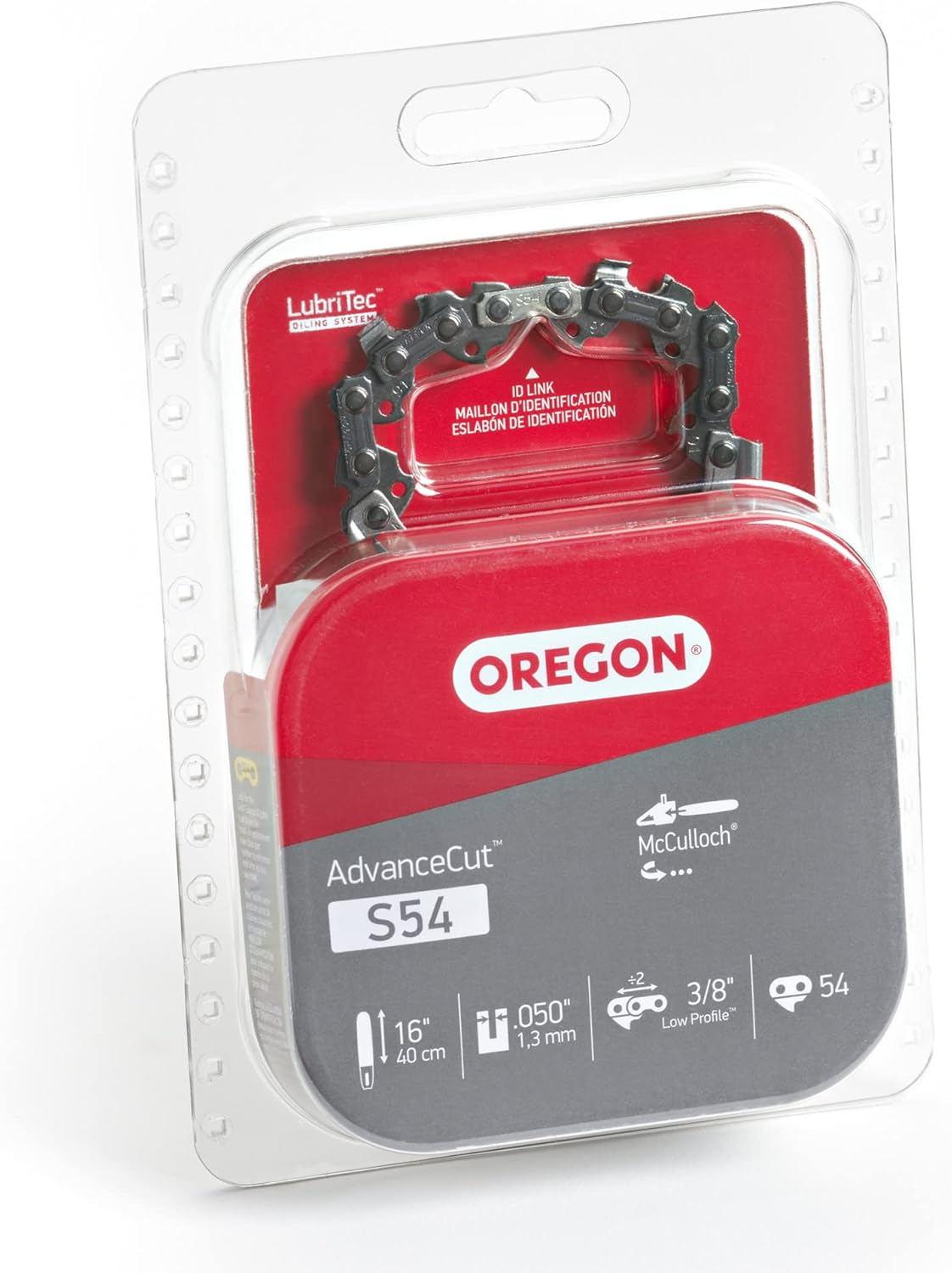 Oregon S54 AdvanceCut Replacement Chainsaw Chain for 16-Inch Guide Bars, 54 Drive Links, Pitch: 3/8", .050" Gauge, Fits Craftsman, Dayton, Mastercraft, and More