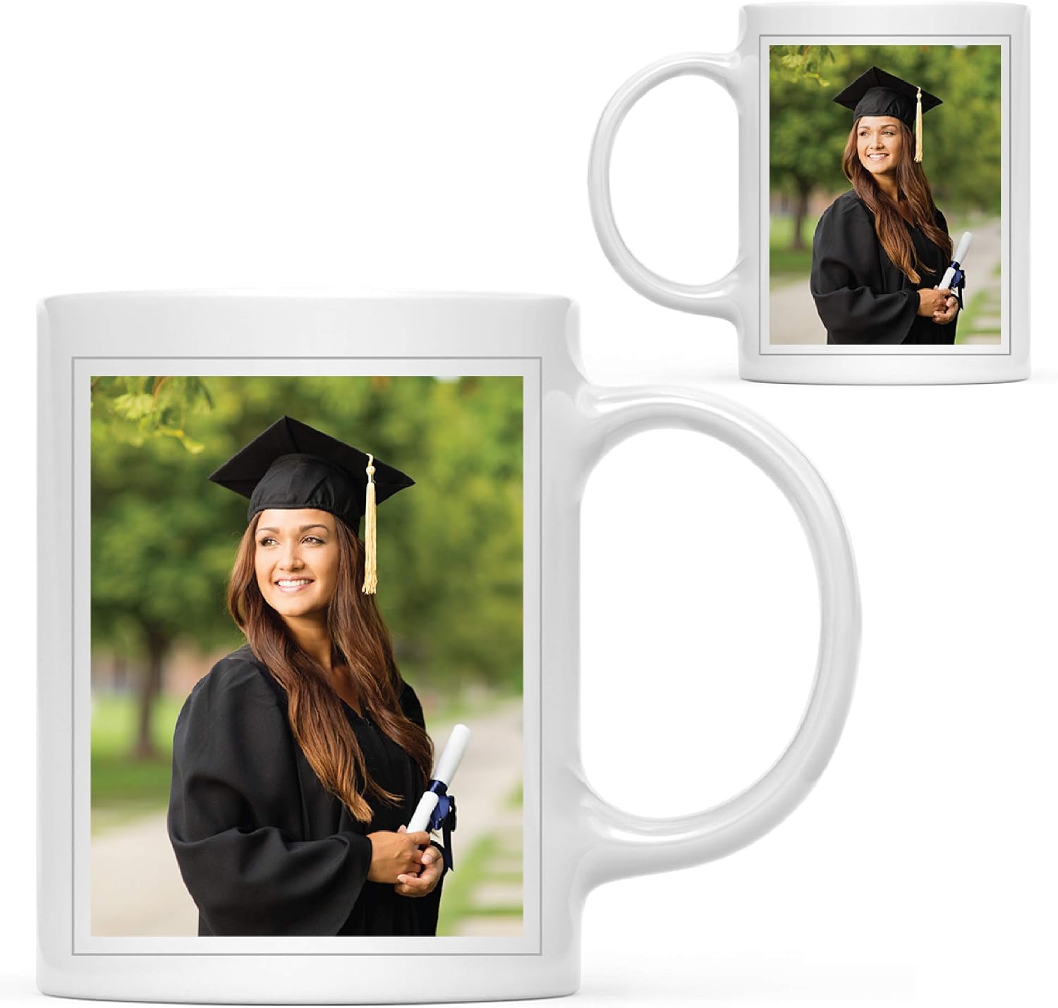 Andaz Press Photo Personalized 11oz. Graduation Coffee Mug Gift, Photo Only, 1-Pack, Includes Gift Box, Cups for Graduates School Students of Class of 2024, Academic Degree Congratulations