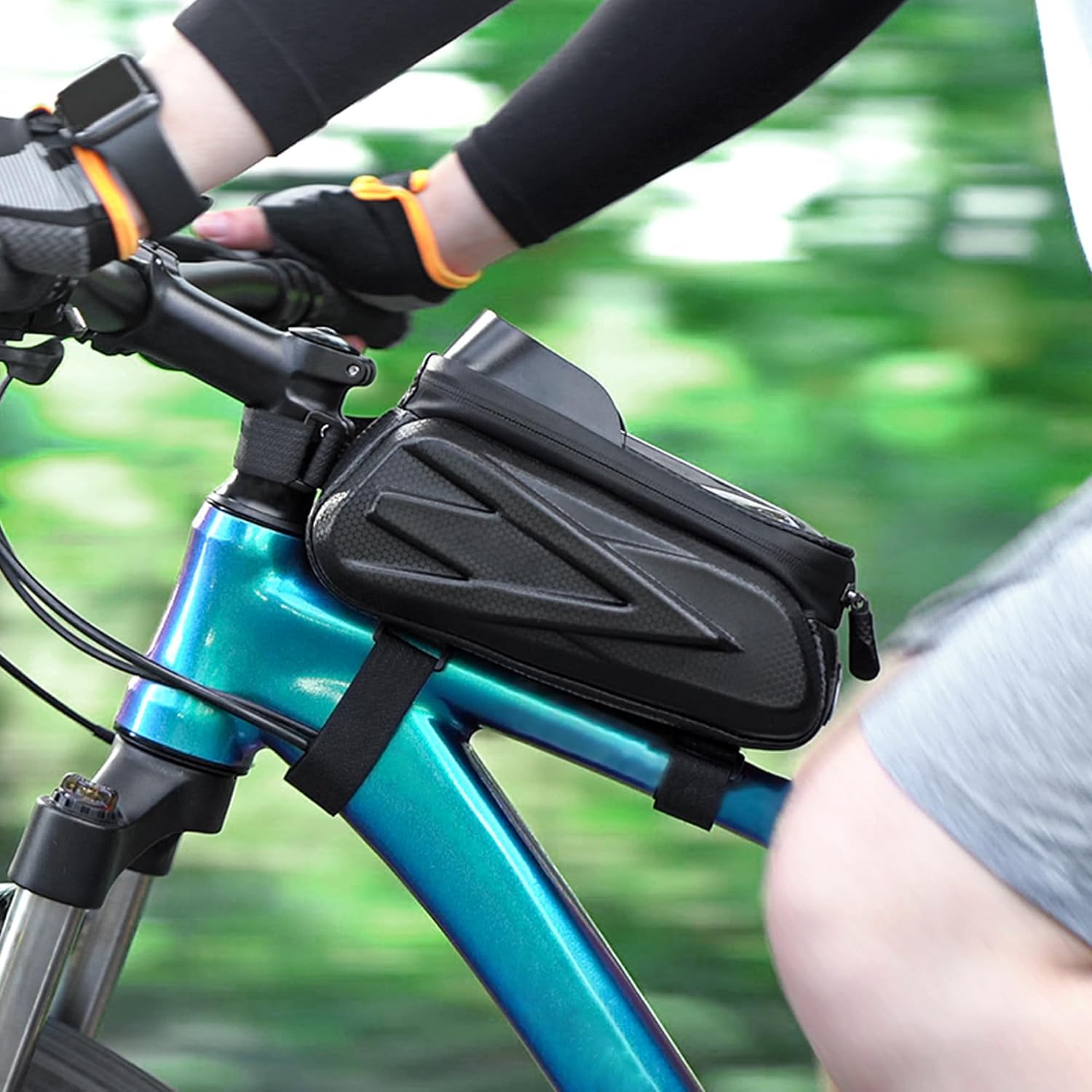 Borse da Telaio da Bicicletta per Trek Silke S 6 2017, Borsa Bici Telaio Impermeabile, Borsa Bici Touch Screen Sensibile, Borsa da Manubrio con Parasole
