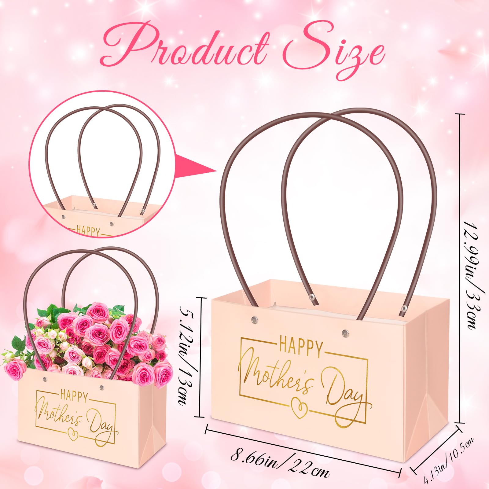 30 Pcs Flower Box For Arrangement Kraft Paper Flower Box Bouquet Flower Gift Bags - View #4