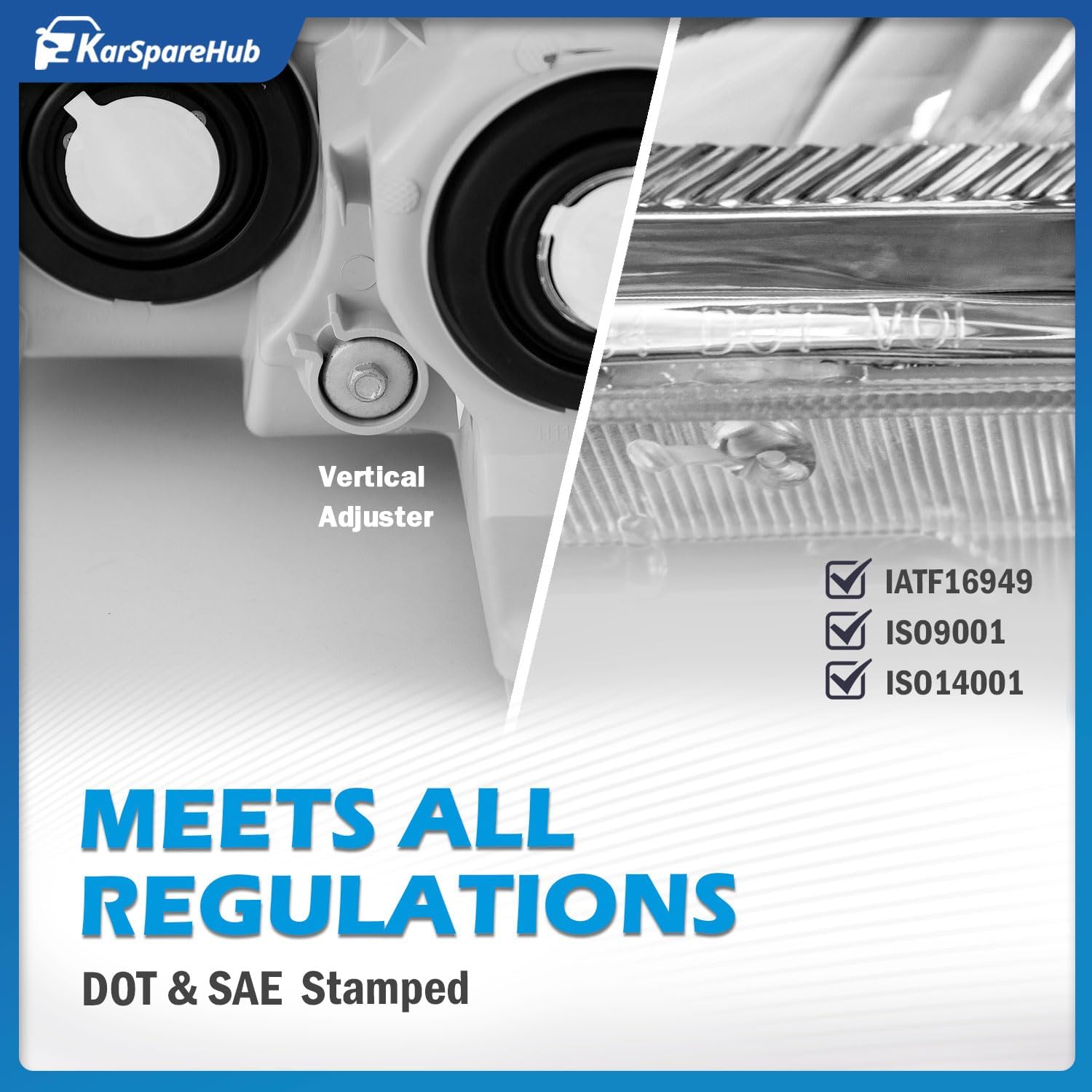 Headlights Assembly with Bulbs for 2007-2009 Toyota Camry, for 2007 2008 2009 Toyota Camry US Version Driver & Passenger Side