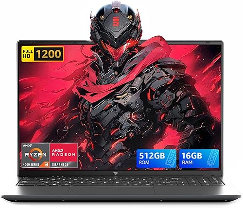 ACEMAGIC 16" Ordenador Portátil Procesador Ryzen 4300U hasta 3,7 GHz (Superar N95/N150/3500U/3200U) Portatil 16GB RAM 512GB SSD Expansión 2TB, Laptop 1920x1200 FHD, HDMI, Typo C, Gris