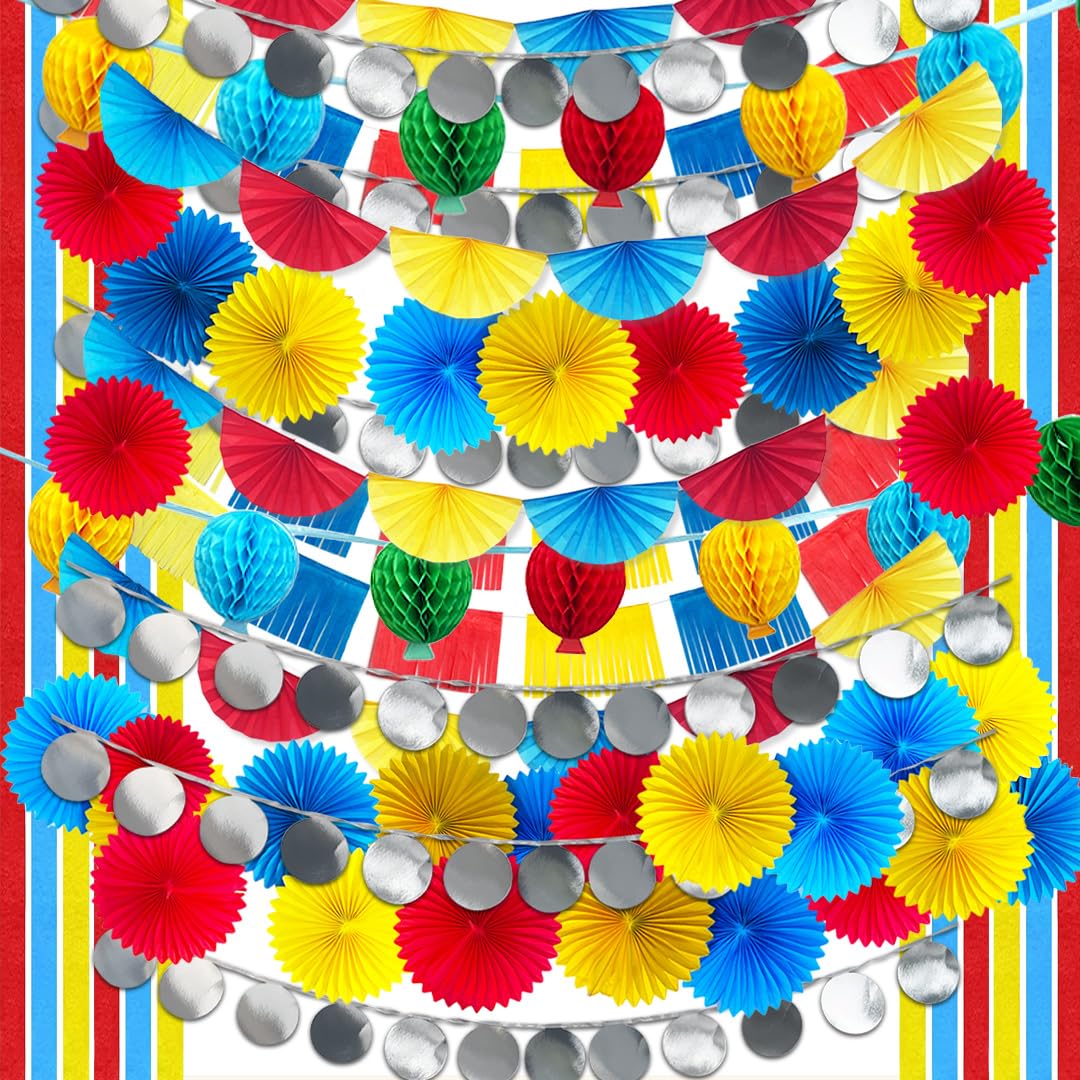 Totely 100 Pcs Rainbow Party Decoration Kit Bundle - 100 x Make-Your-Own Paper Hanging Decorations for Arts & Crafts, Birthdays, Celebrations & Children’s Parties