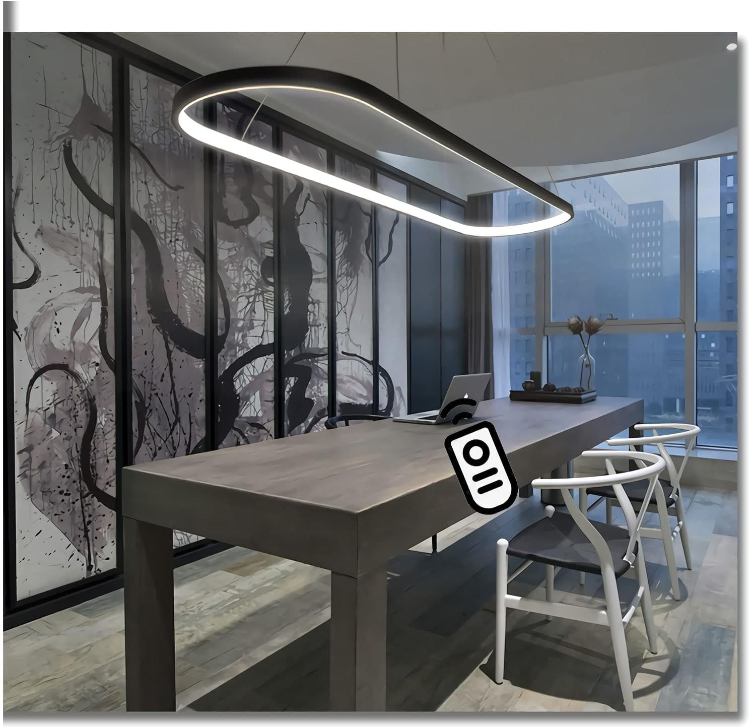 Modern Pendant Light Oval Dining Table Office LED Pendant Light