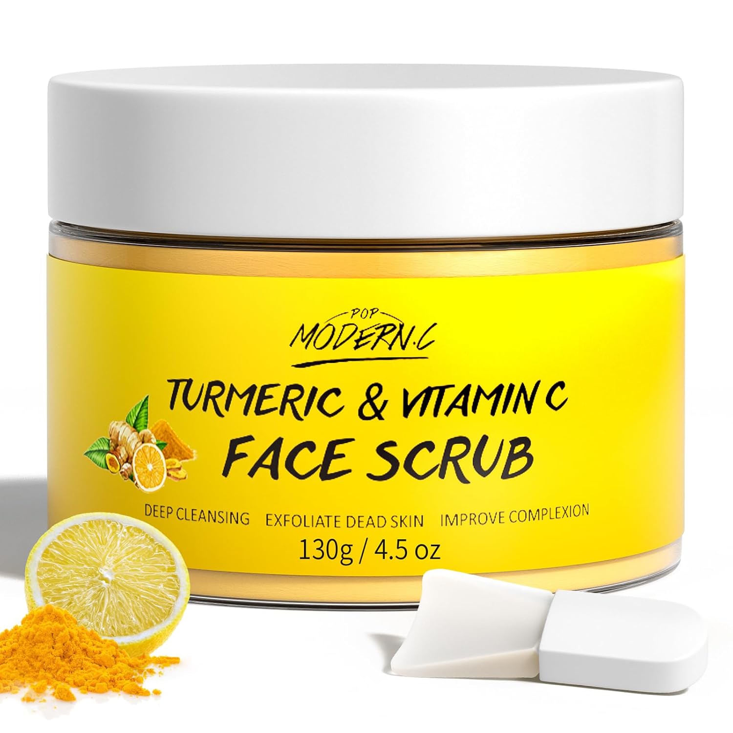 Vitamin C and Turmeric Face Scrub Cream Organics Microdermabrasion Facial Scrub Exfoliating Clears Blackheads Improve Dark Spot Acne with Strawberry Extract Exfoliator 130g/4.5oz Vitamin C and Turmeric Face Scrub Cream Organics Microdermabrasion Facial Scrub Exfoliating Clears Blackheads Improve Dark Spot Acne with Strawberry Extract Exfoliator 130g/4.5oz