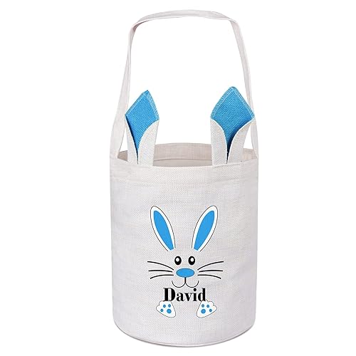 VAPCUFF - Cesta de Pascua personalizada, cestas de Pascua para niños, cesta de caza de huevos de Pascua, cesta de conejo de Pascua, regalos de
