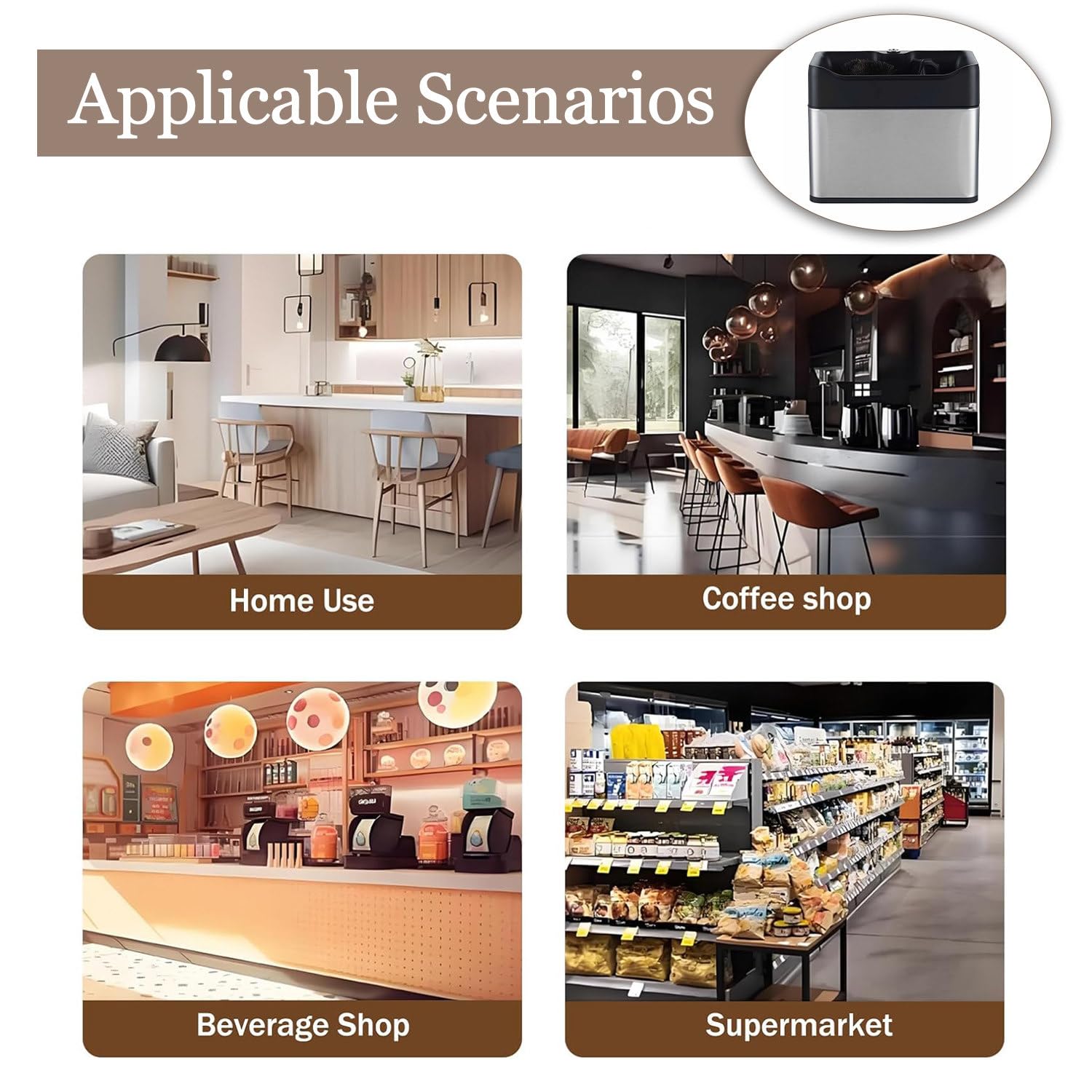 Limpiador de Molinillo de café eléctrico con Cepillo y Cepillo para Polvo para cafeteras Espresso automáticos con 2 raspadores. Limpiador de portafiltros de café Comercial de 58 mm