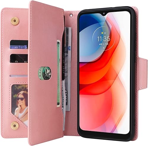 Miniatura 2 de LBYZCASE Funda para Moto G Play 2021, funda tipo cartera para Motorola G Play 2021, de lujo, duradera y de alta calidad, con bolsillo con