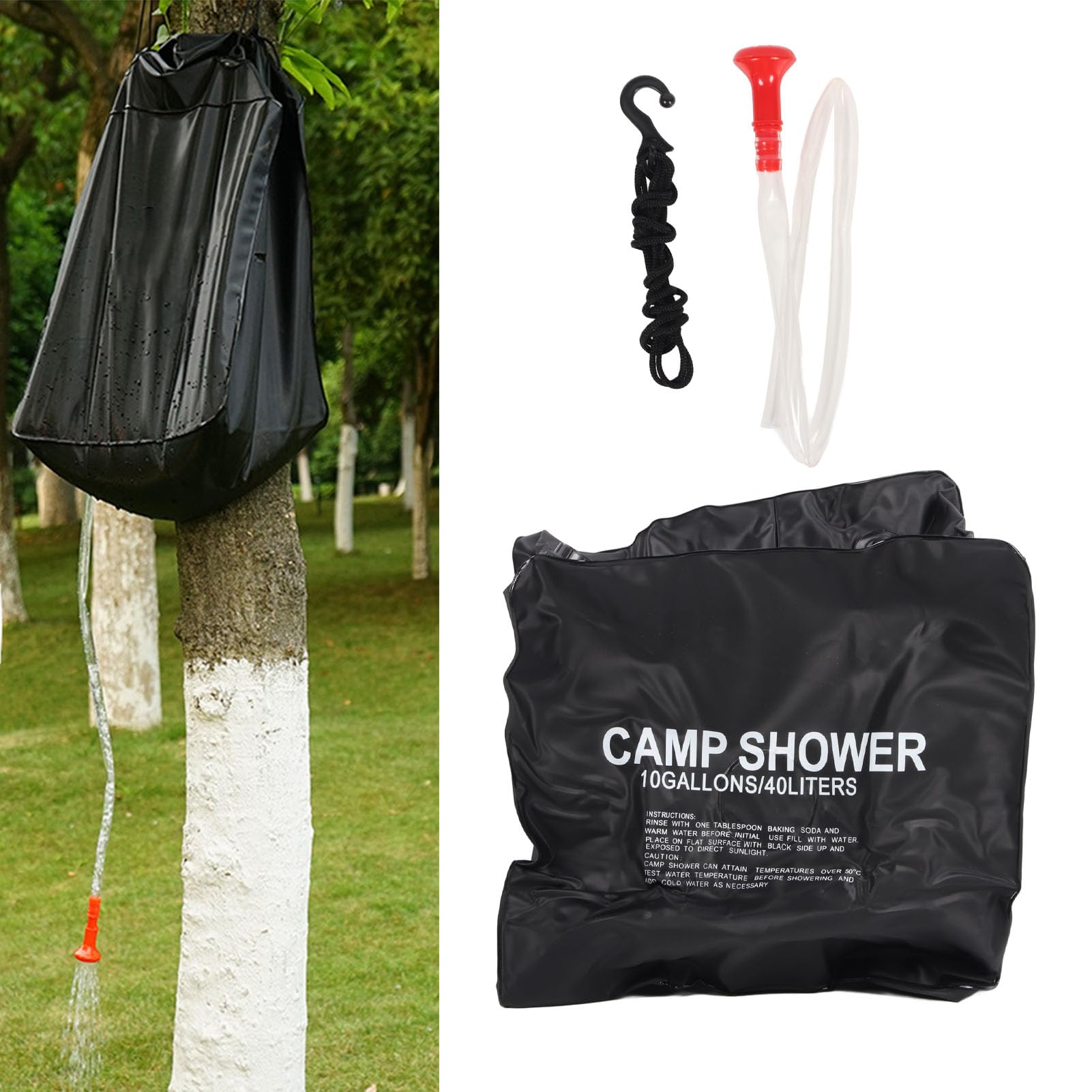 Douche solaire portable 40L chauffe-eau extérieur camping – ComfortXL