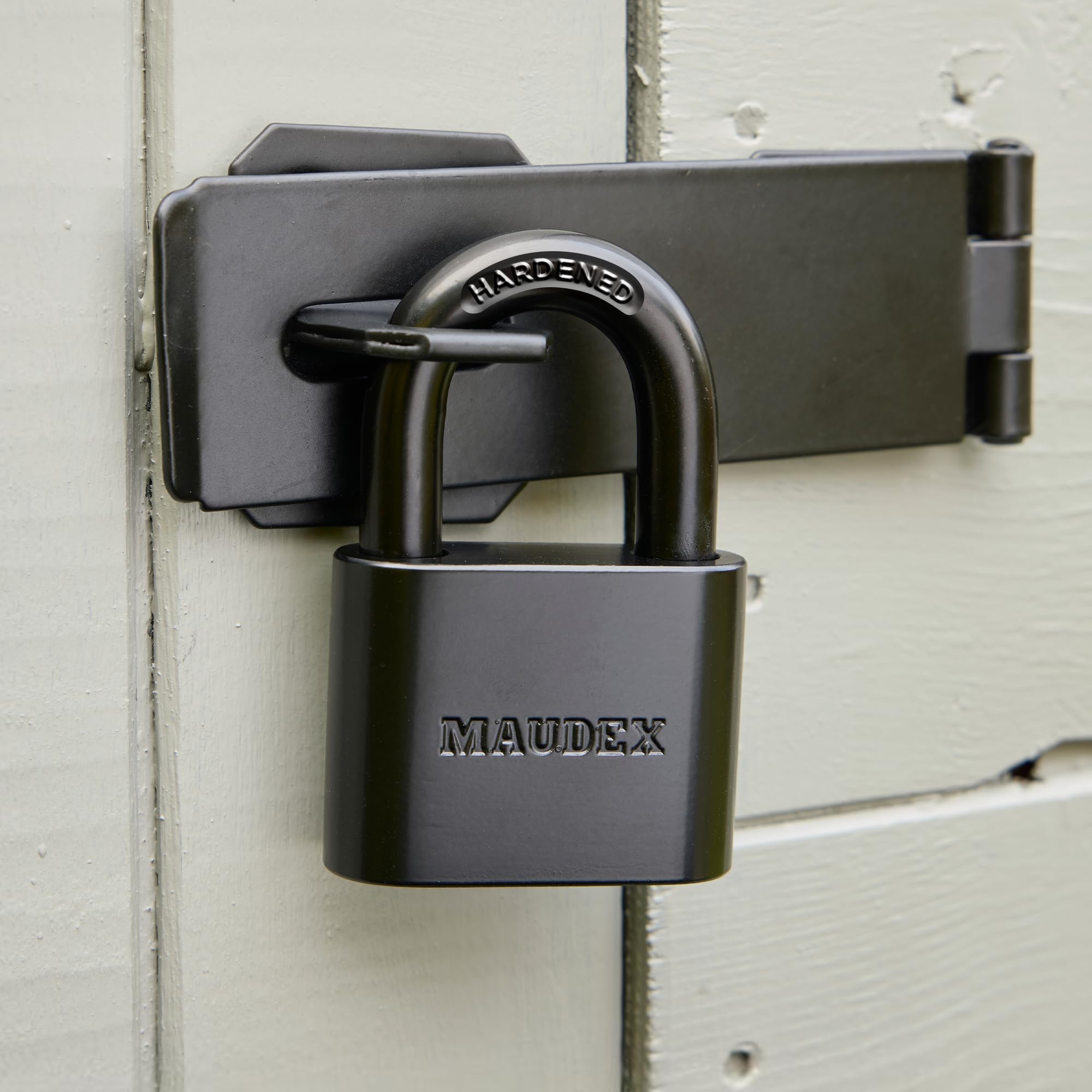 Maudex® PBK50 Cadenas Extérieur avec 5 Clés - Anse 10 mm Anse Résistante aux Coupures, Grand Corps Inox Étanche | Antivol de Qualité Résistant aux Intempéries pour Portail