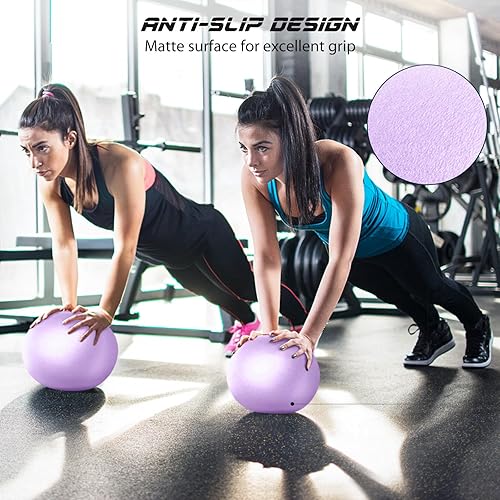 Miniatura 2 de Cikyner Pelota de pilates suave, pequeña pelota de ejercicio de 9.1-9.8 in, mini pelota de gimnasio con popote inflable, adecuada para pilates,