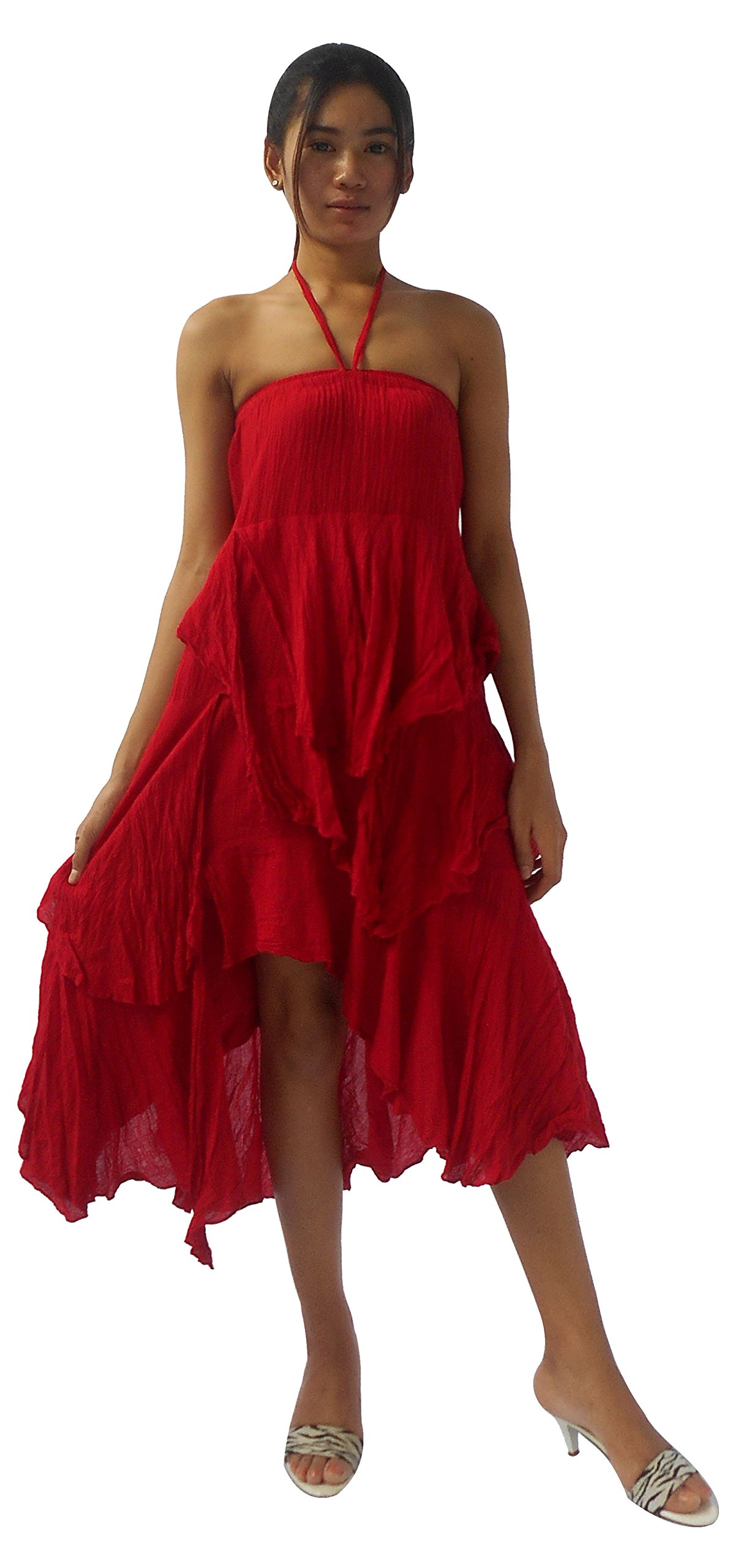 Bonya Women's 2 in 1 Boho Hippie Maxi Pixie Skirt / Halter Dress - SK073XL