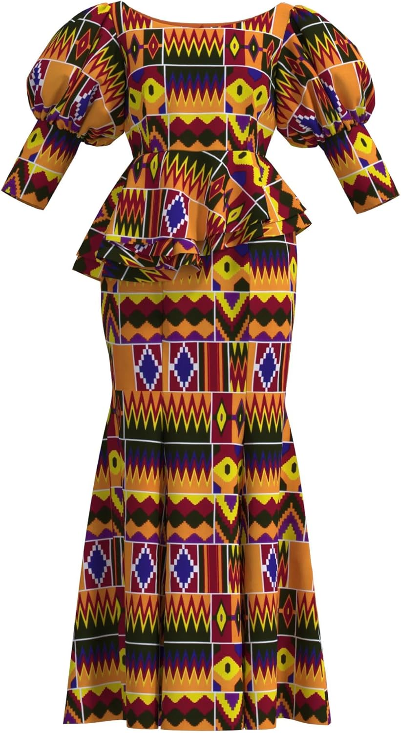 African Dresses for Women Traditional Ankara Kente Beautiful Print Skirt for Party Wedding - Image 3