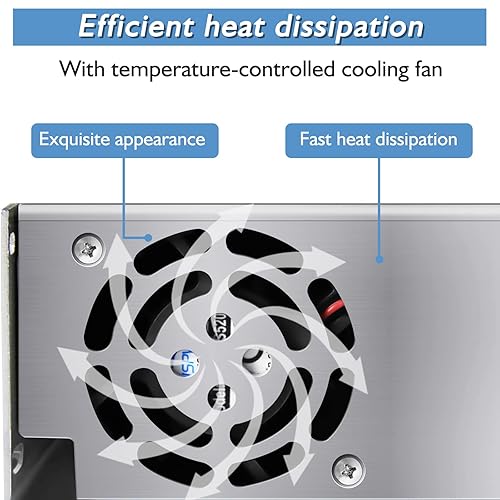 Miniatura 5 de Fuente de alimentación CC 24 V 1200 W, CA 110 V-220 V a CC 24 V 50 A 1200 W Universal Regulado Conmutación Convertidor de CA a CC Ventilador de