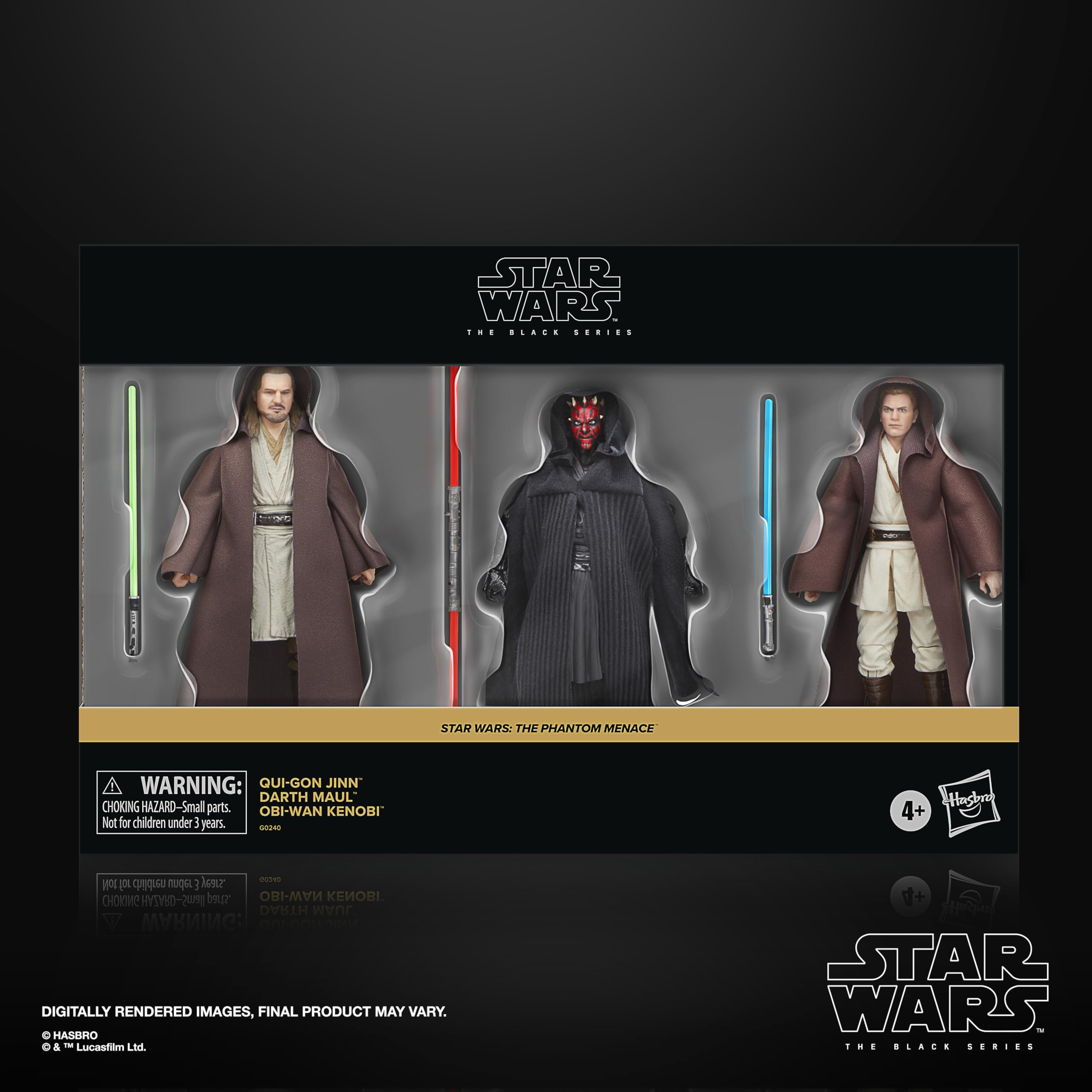 Star Wars The Black Series Qui-Gon Jinn, Darth Maul, OBI-WAN Kenobi The Phantom Menace - Figuras de acción de 6 Pulgadas