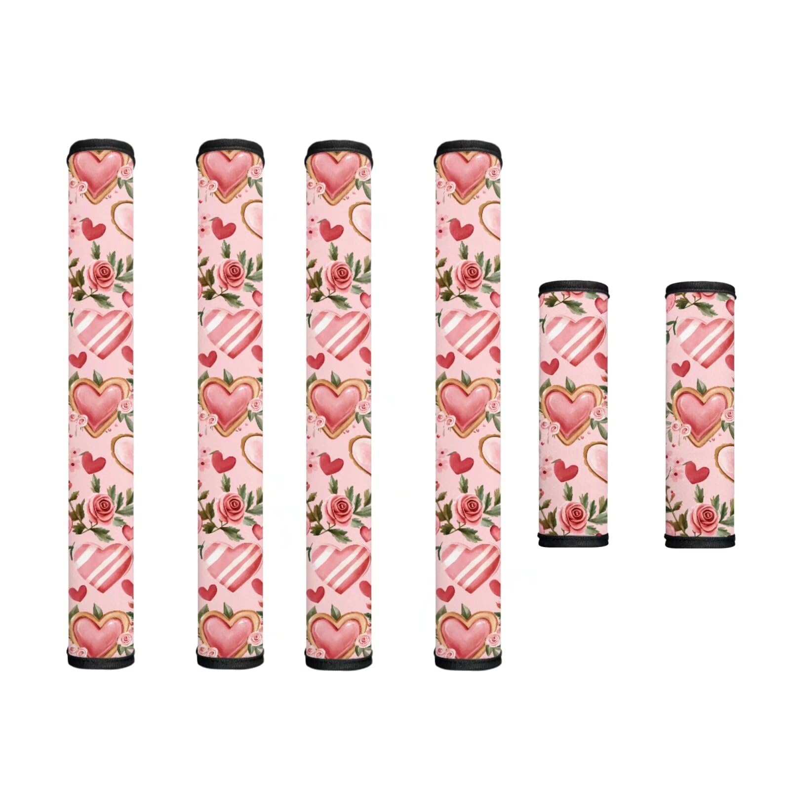 6 Pieces Refrigerator Microwave Door Handle Covers Washable Kitchen Appliance Decor Handles Anti-Stain Decorative Fridge Microwave Decor, Love Heart Shaped Pattern Rose Pink