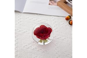 Crystal Ball with Preserved Rose Flower