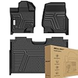 SEALIGHT Floor Mats Fit for 2015-2024 2025 Ford F150 SuperCrew/Crew Cab Car Mats All Weather Protection Custom Full Set Include 1st and 2nd Row, Automotive Floor Liner Black TPE 3PCS